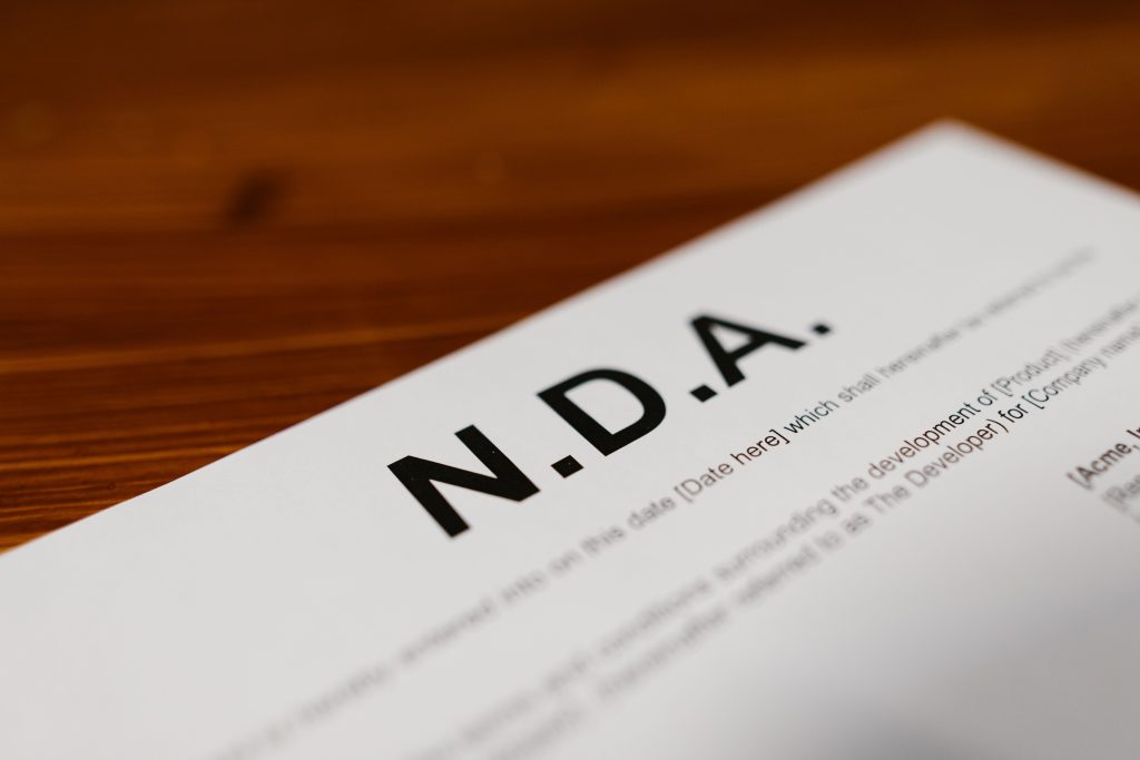 accord de confidentialité NDA